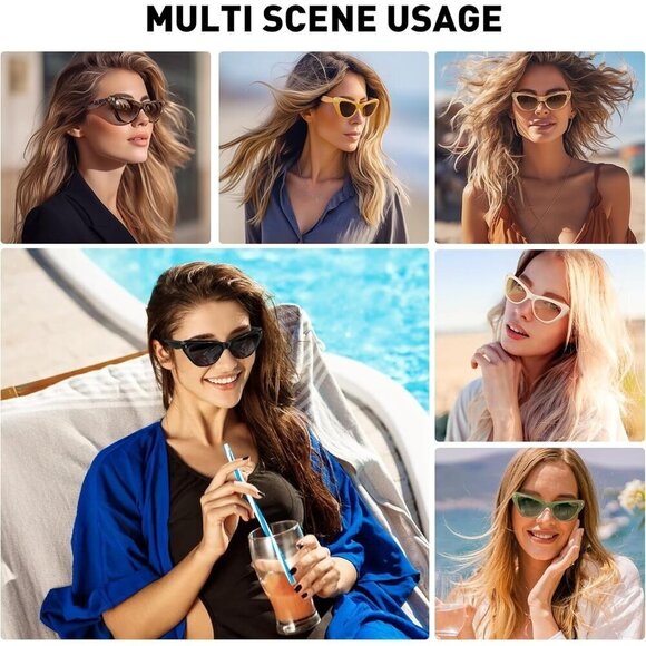 🆕Women Brown Trendy Retro Cat Eye Classic Stylish Shades Designer Sunglasses - Picture 6 of 6